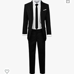 Boys Black n Bianco Signature Boys' Slim Fit Suit Complete Outfit, Size 6, Black